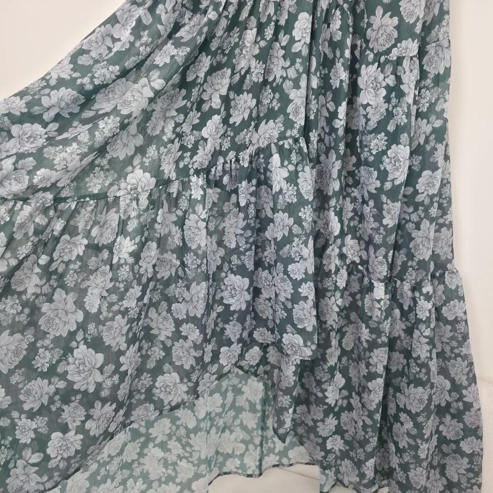 V. Chapman The Emma Dress in Emerald Peony Print Maxi Dress Sz 8 NWT+I - Picture 5 of 14